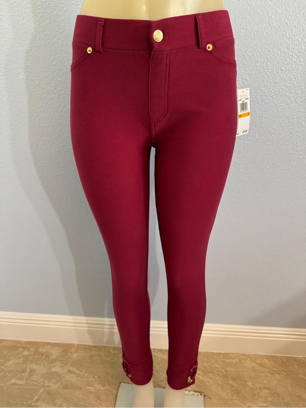Michael Kors Denim Selma Leggings Women’s Burgundy. New with tags